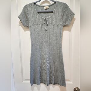 J Crew grey pointelle knit dress